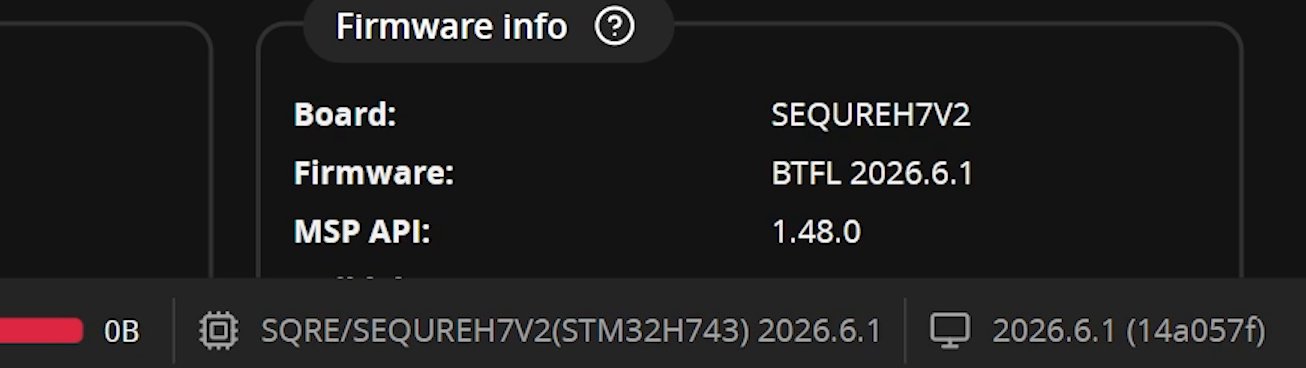Firmware info: Betaflight 2026.6.1, and Configurator 2026.6.1
