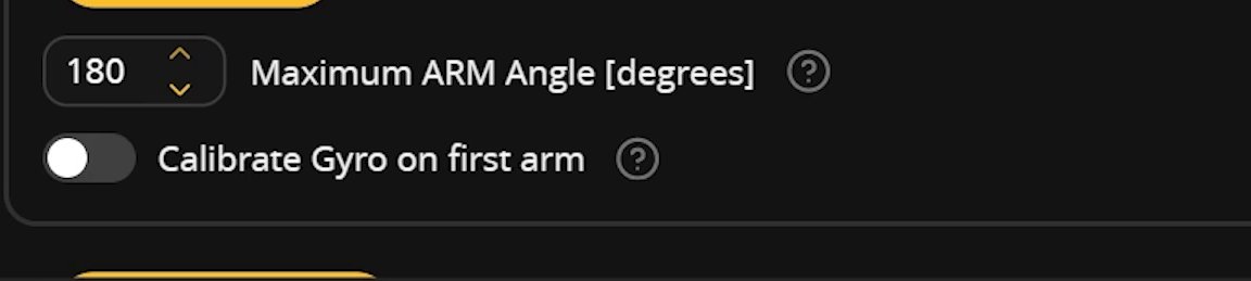 Maximum arm angle set to 180