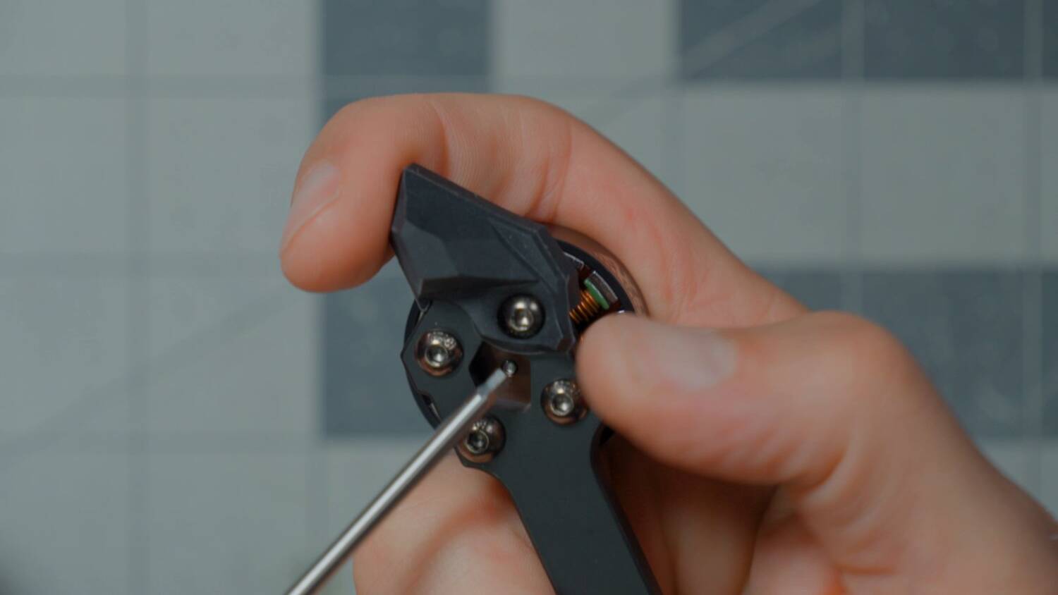 The plastic motor foot and its screw
