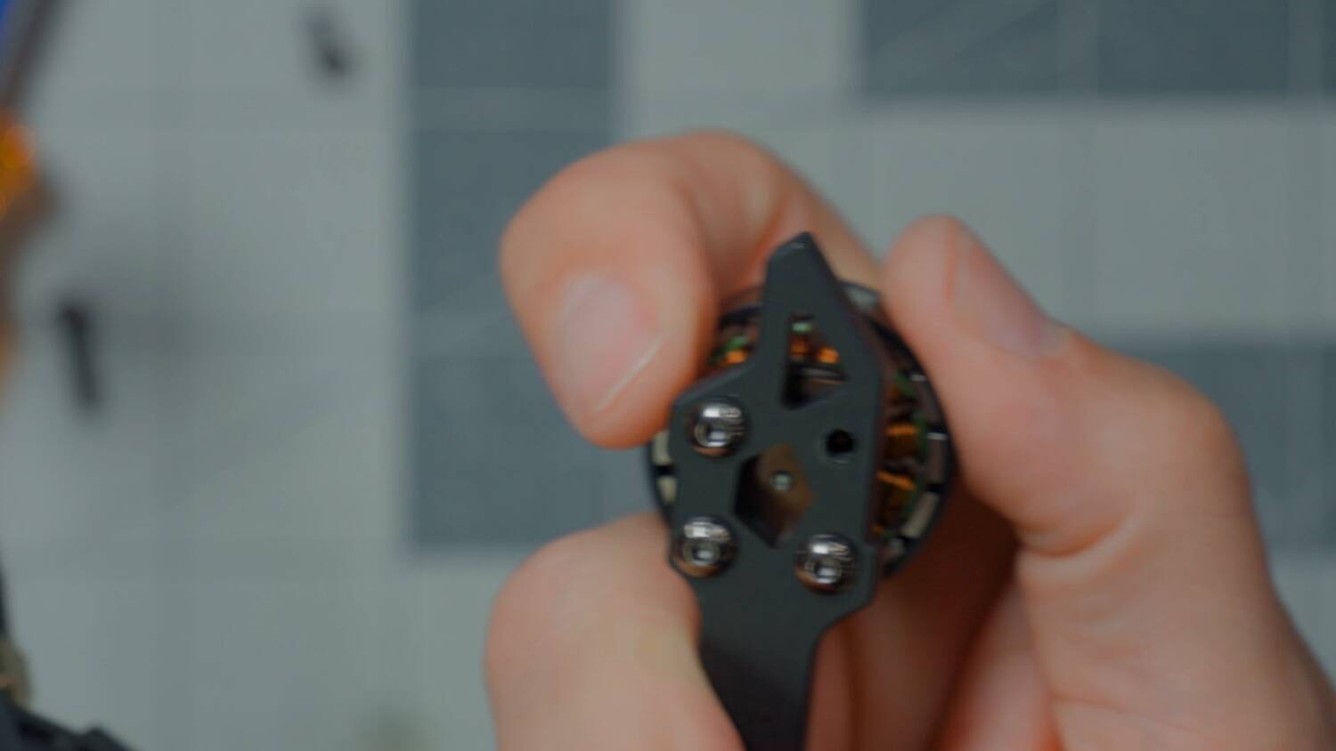 The motor with its plastic foot removed