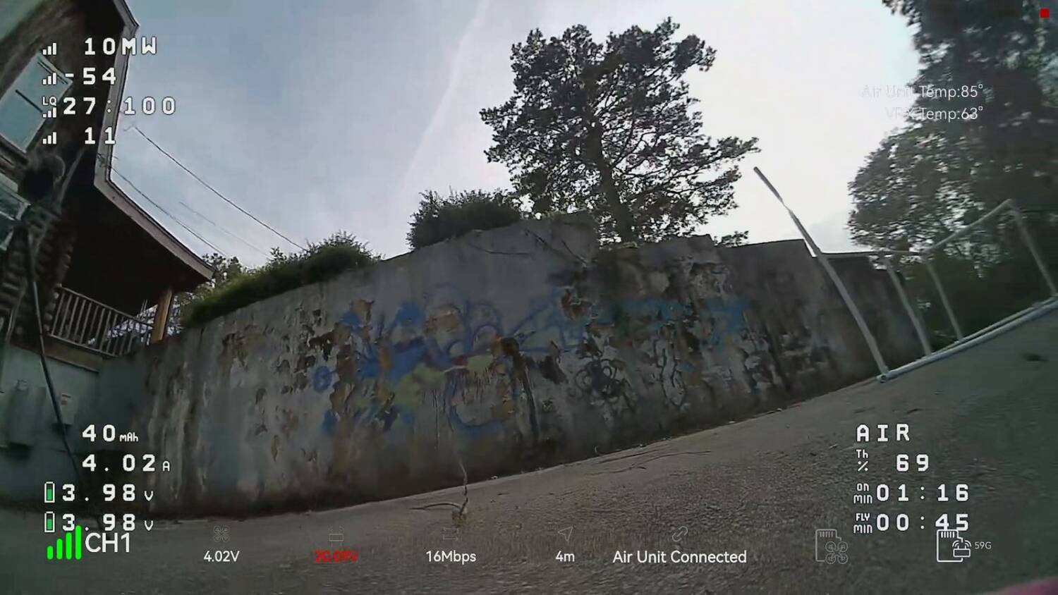 FPV view on the P1 digital system