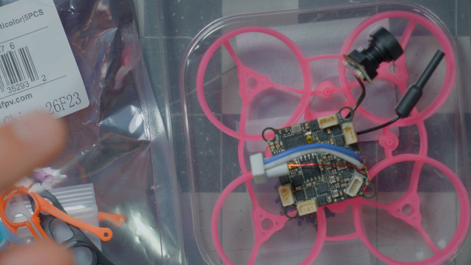 The frame, canopy and flight controller that BetaFPV sent