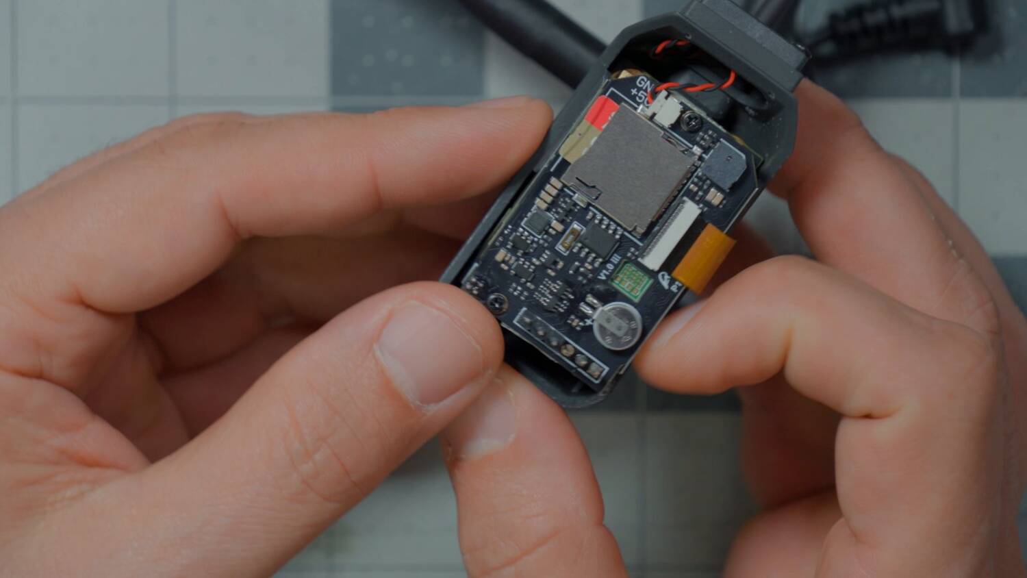 Inside the Nano module: the board and its module-bay pins