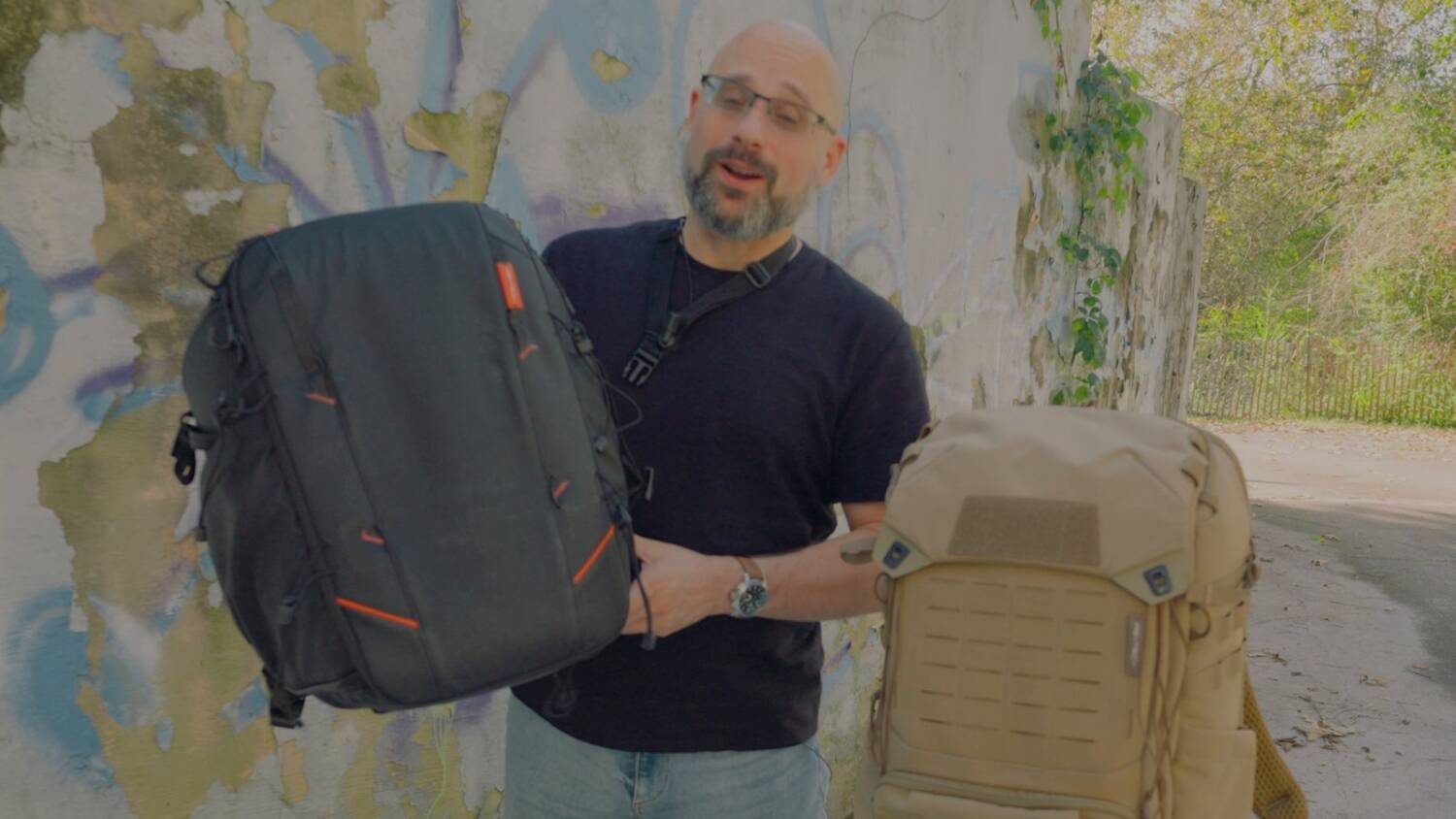 The old PGYTech FPV backpack next to the new PGYTech Onemo Tactical Backpack