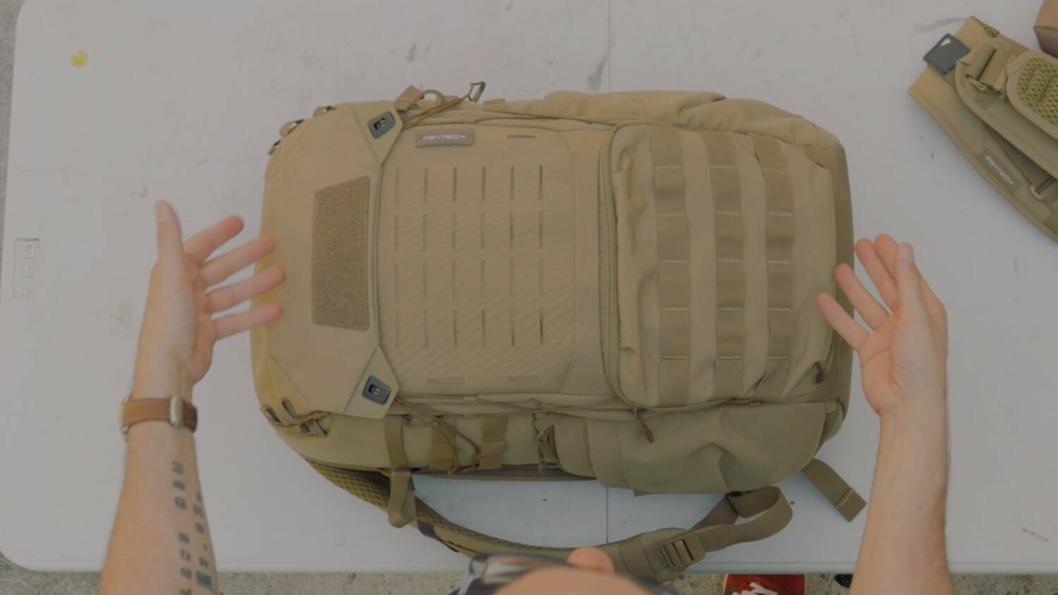 The 35-liter Onemo Tactical Backpack from above